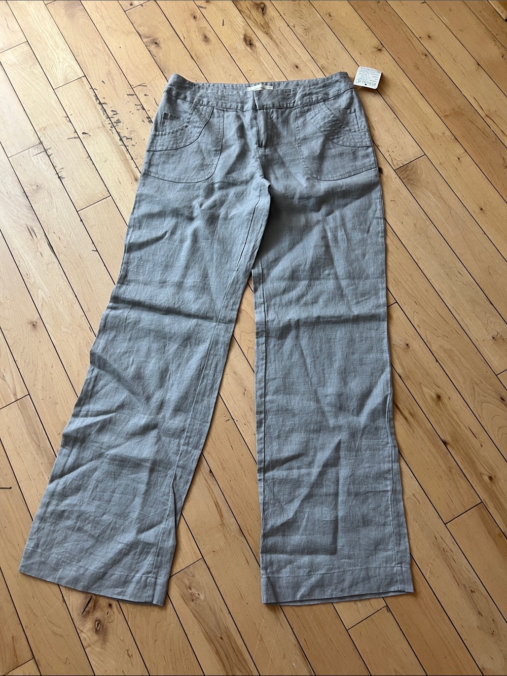 Workshop Republic Clothing Straight-Leg Linen-Blend Pants in Light Grey